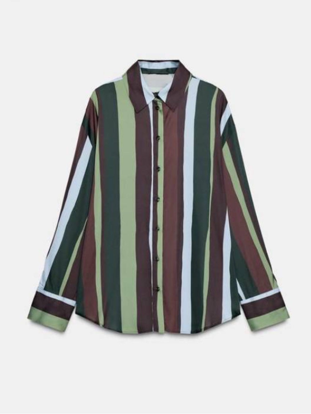 Zara Multicolor Satin Stripe Button-Up Shirt – Size Small – NWT 9624/286 - Picture 7 of 9